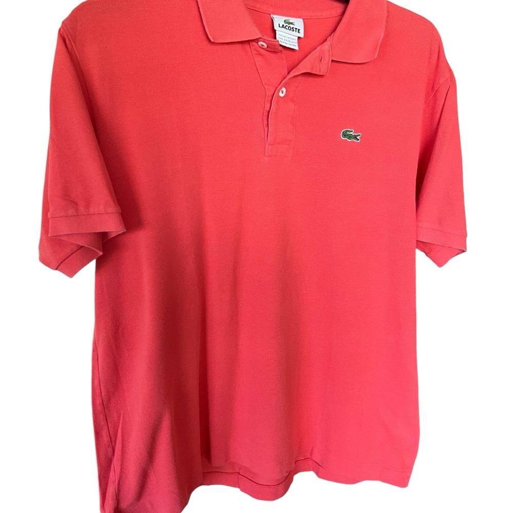 Lacoste Polo Shirt Sz xxl Coral orange color short sleeve